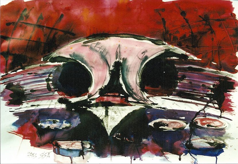 GARTENSCHAU, Lichtdesign, Stimmung 2, Aquarell, 62 x 88 cm